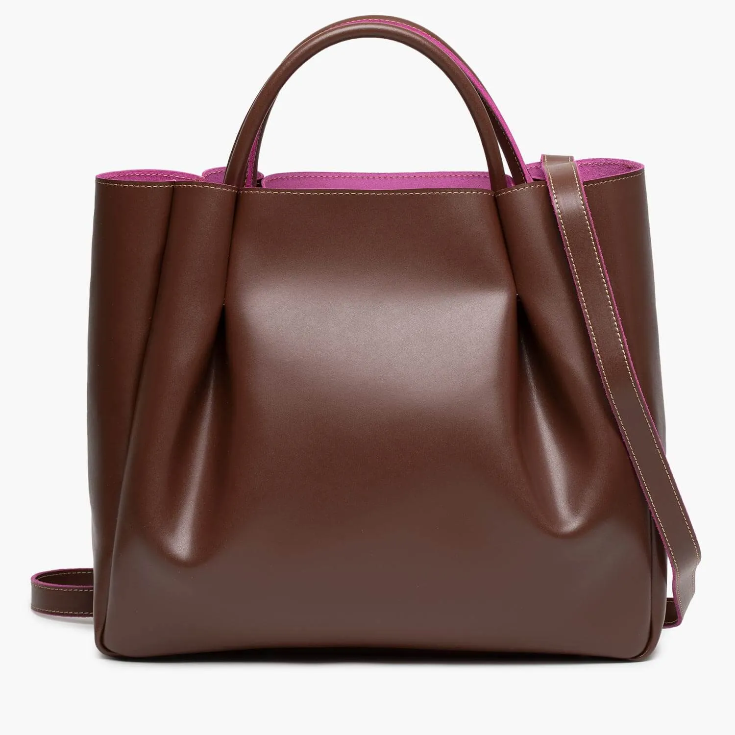 Amalfi Large Leather Tote Bag - Chocolate