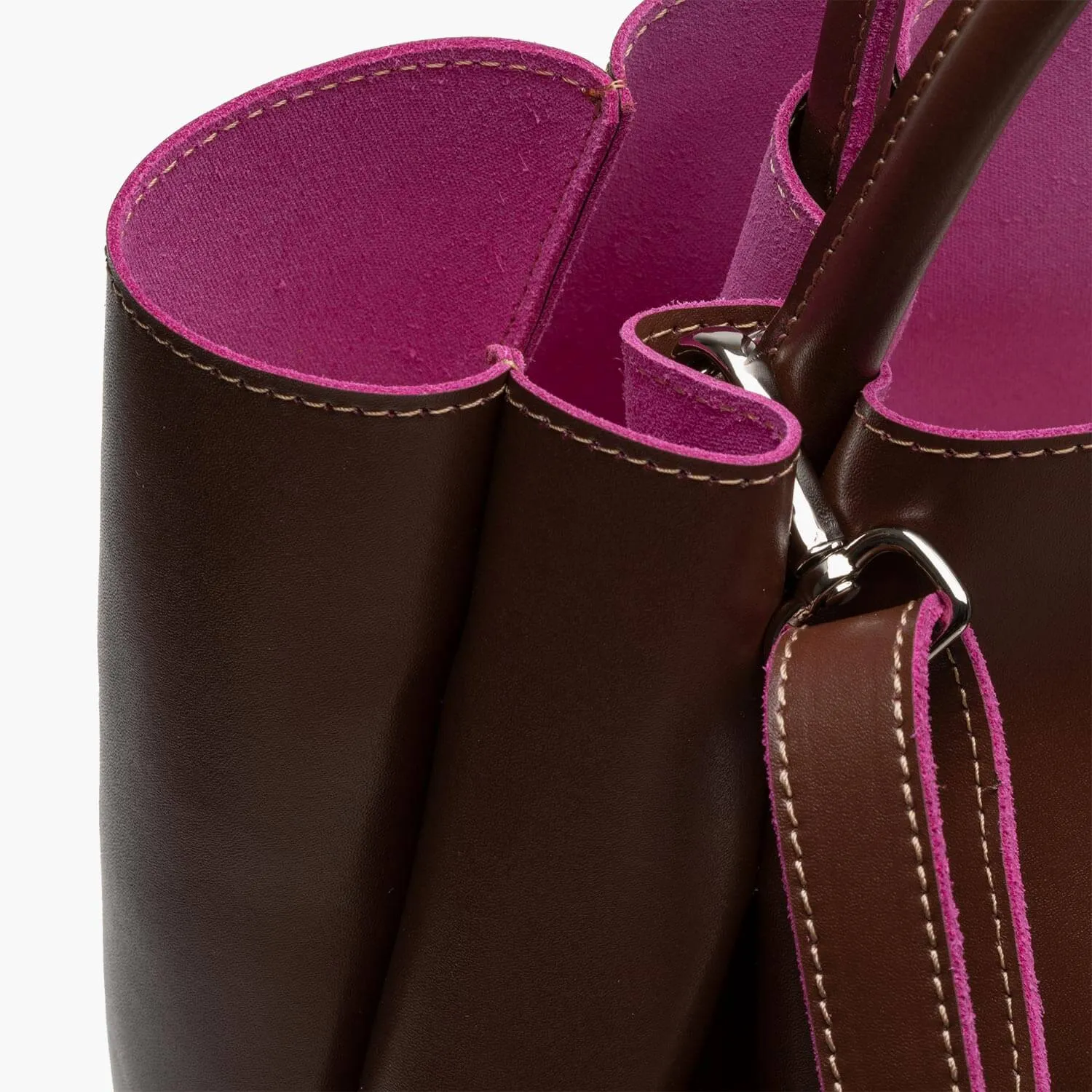 Amalfi Large Leather Tote Bag - Chocolate