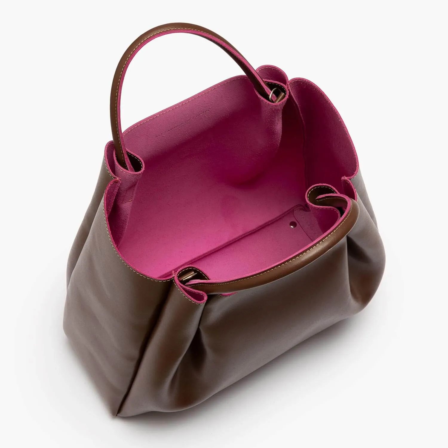 Amalfi Large Leather Tote Bag - Chocolate