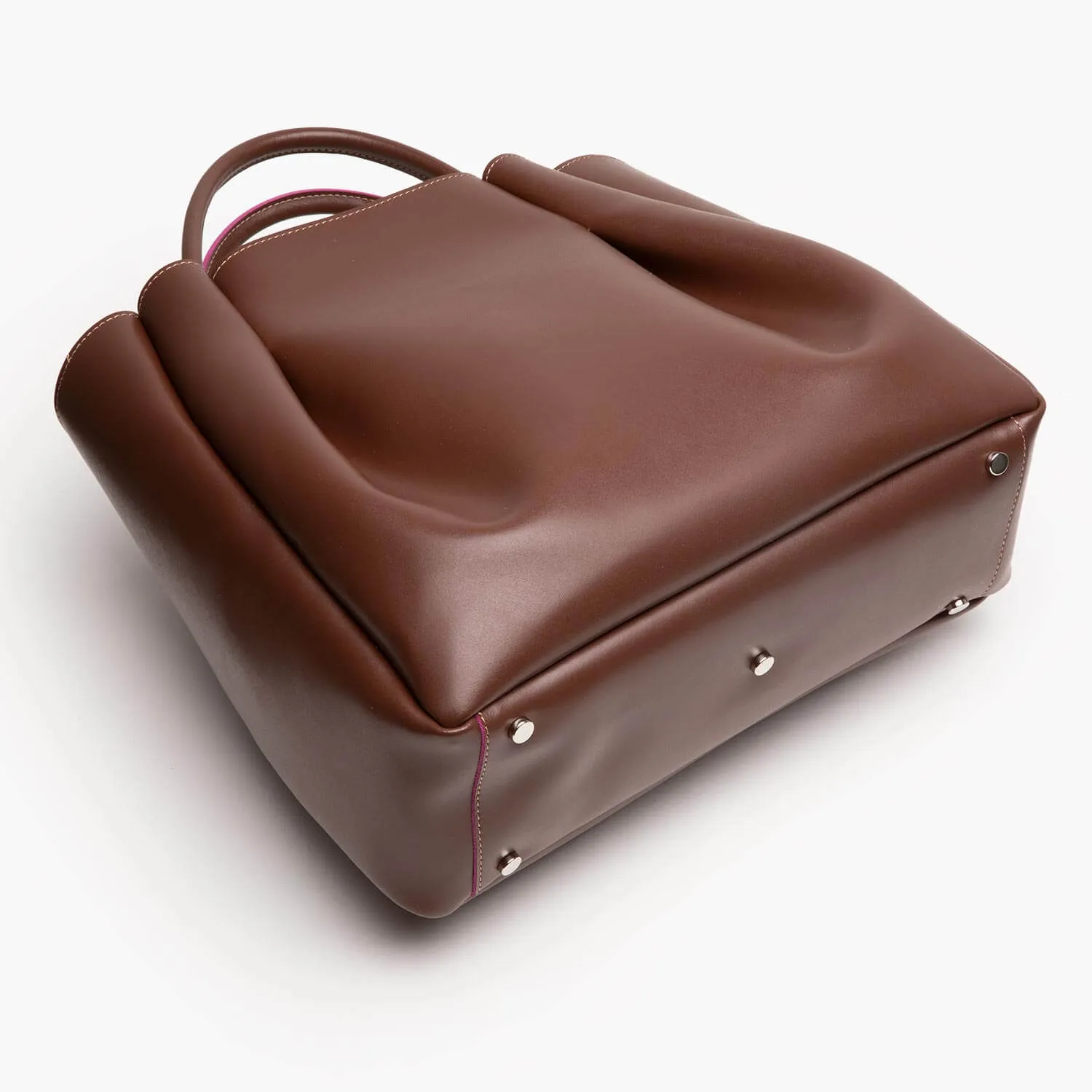 Amalfi Large Leather Tote Bag - Chocolate