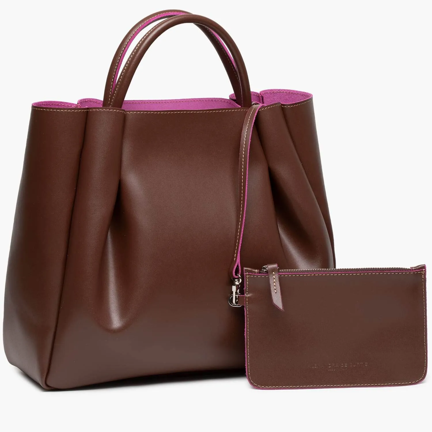 Amalfi Large Leather Tote Bag - Chocolate
