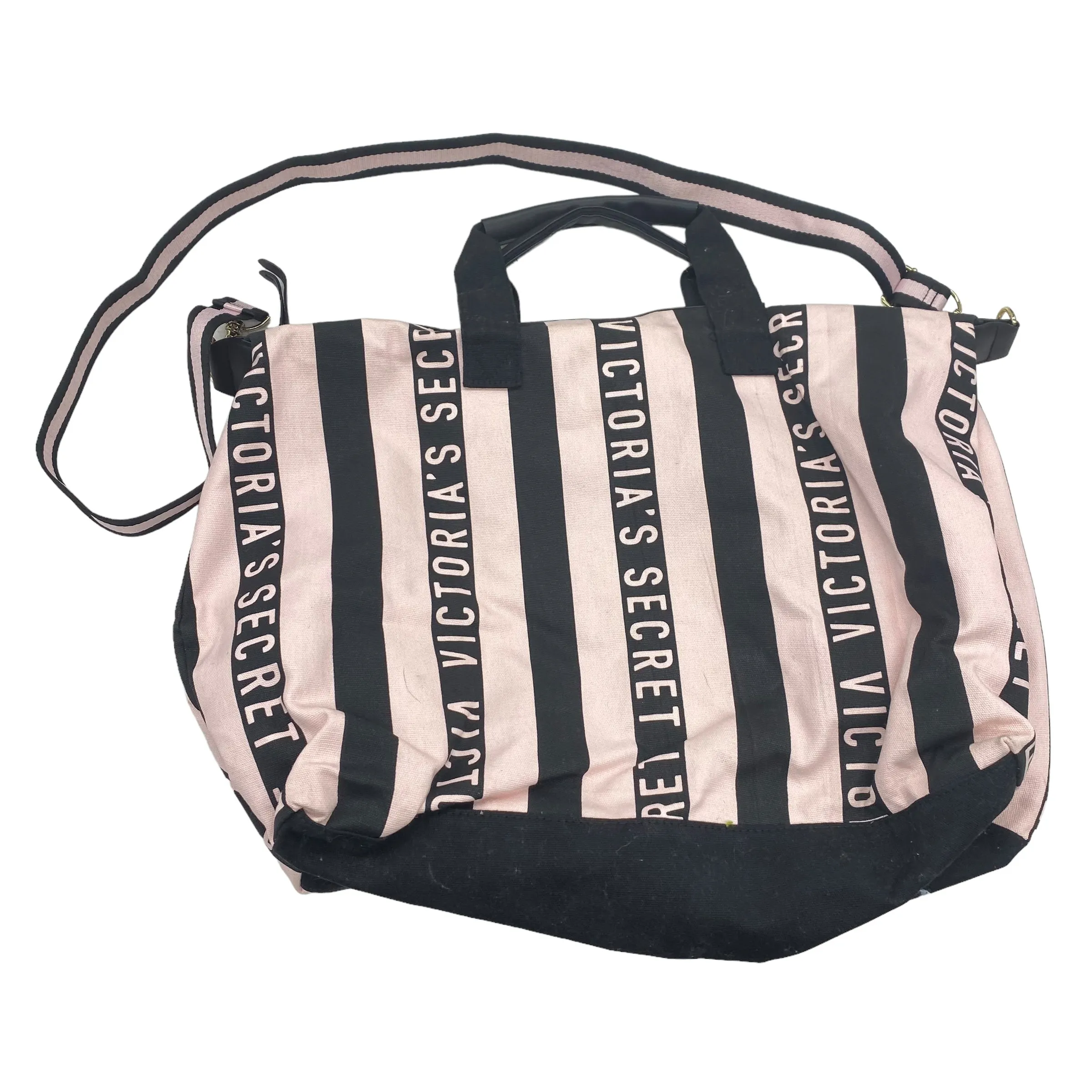 BLACK & PINK TOTE by VICTORIAS SECRET Size:MEDIUM
