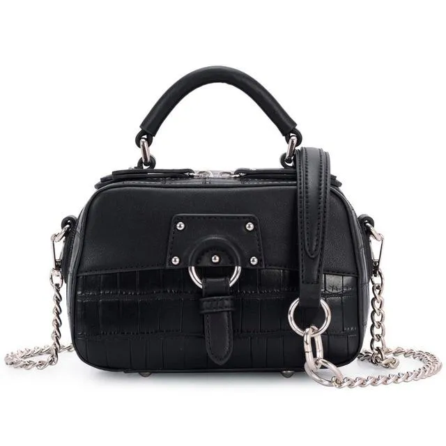 DAVIDJONES Women Crossbody bag lady serpentine Messenger teenager girls evening Purse female top-Hand handbag