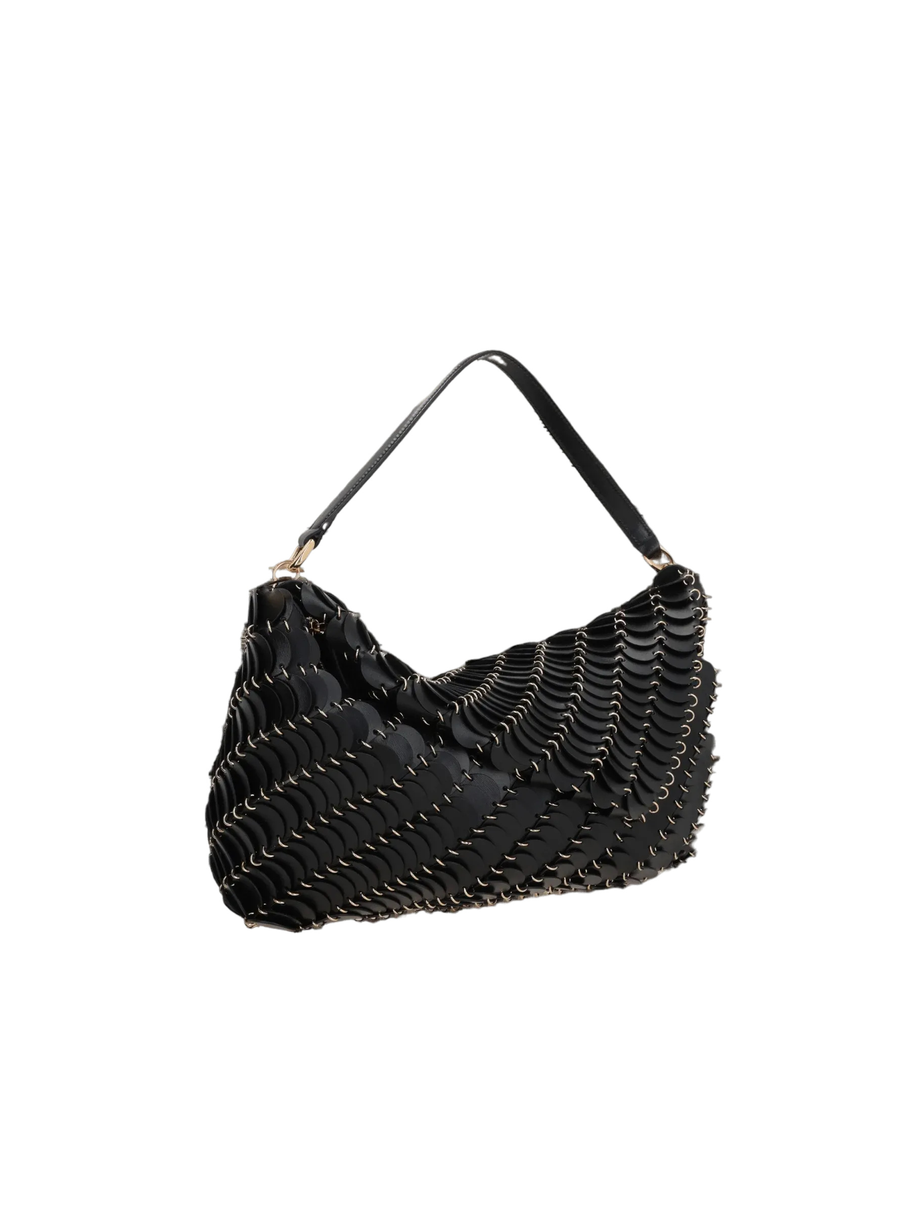Disc Leather Shoulder Bag