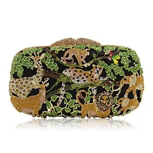 Elegant Safari Print Design Crystal Evening Bags - Ailime Designs
