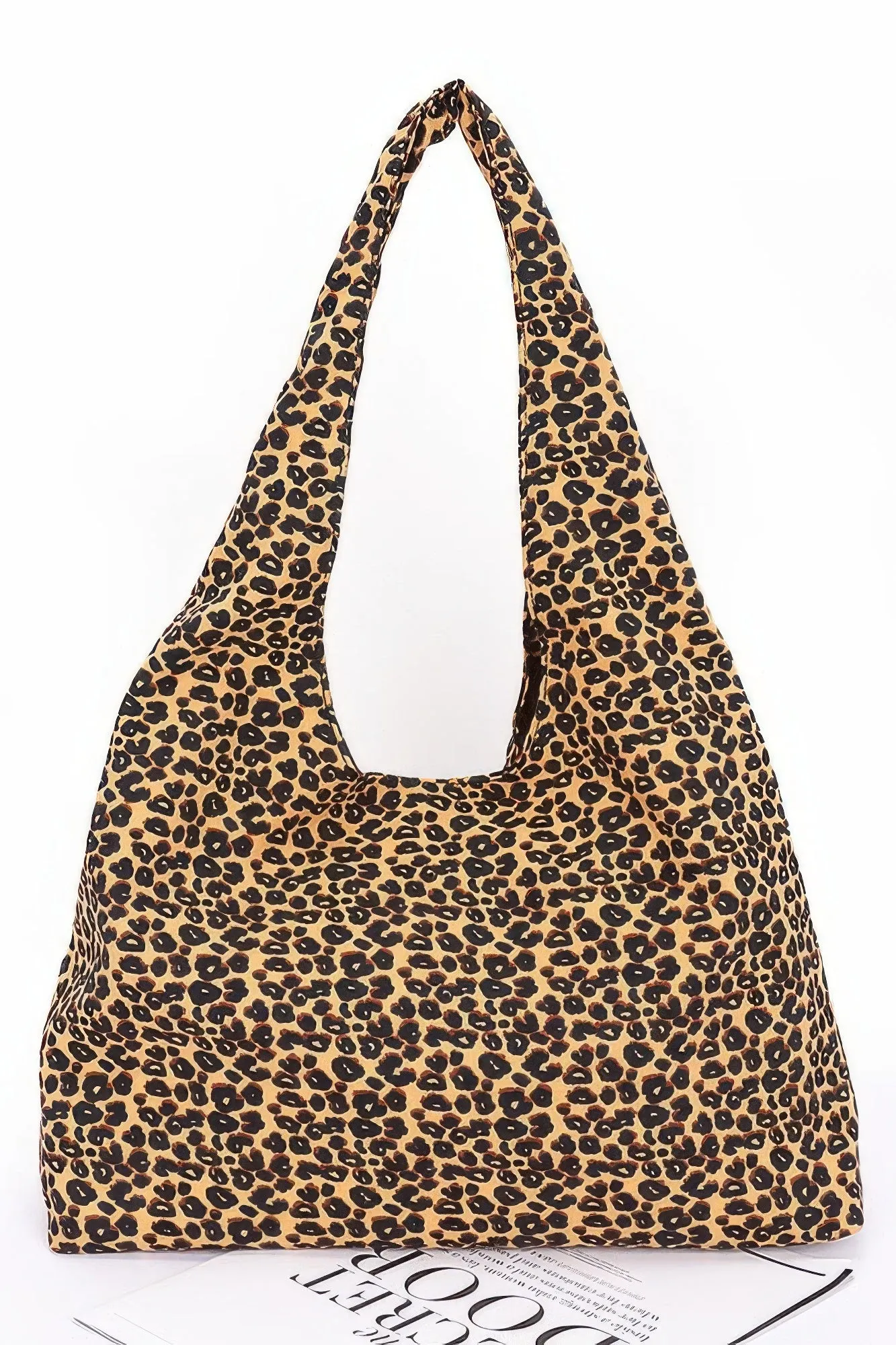 Faux Suede Leo Double Pockets Bindle Bag