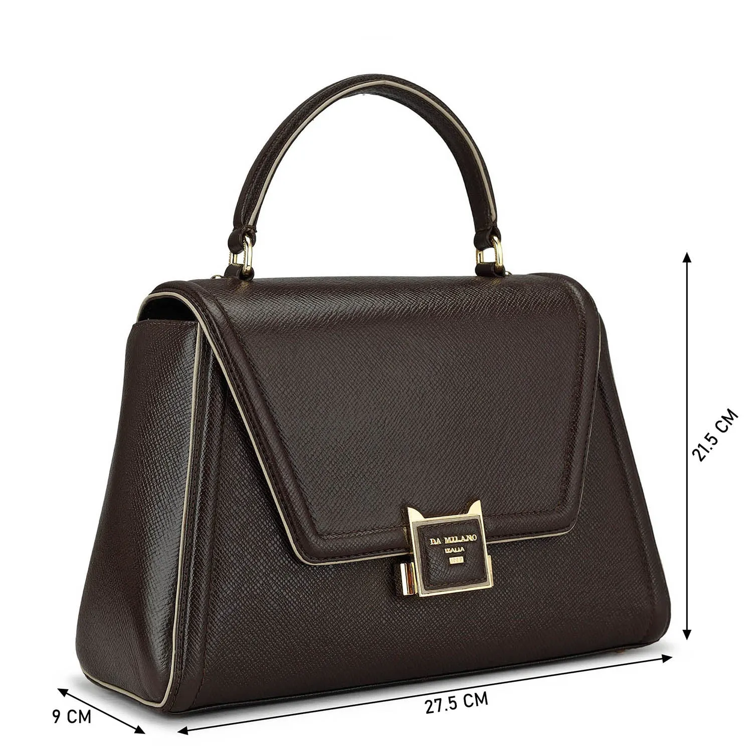 Medium Franzy Leather Satchel - Chocolate