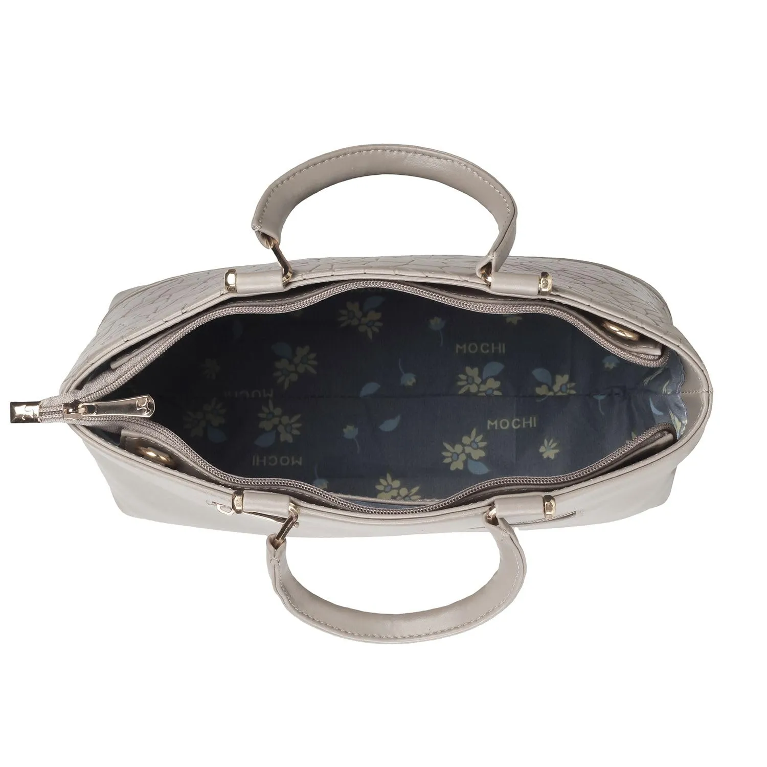 Mochi Women Grey Satchel Bag