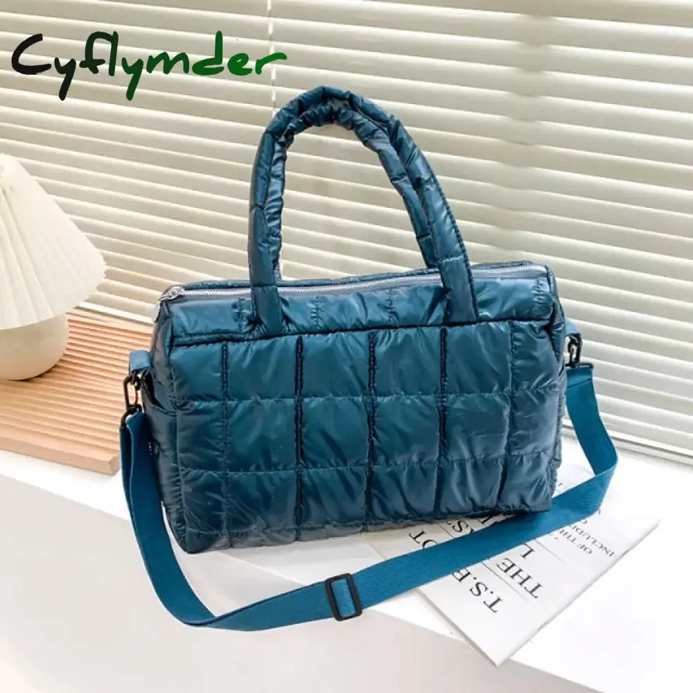 Winter Warm Down Women's Shoulder Bag Nylon Waterproof Quilted High Capacity Female Crossbody Bags for Women Satchel Handbags